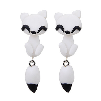 

Fashion Cute Soft Ceramic Material Cartoon Animal Stud Earrings Jewelry Gift Earrings For Ladies Girls