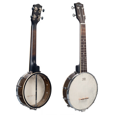 

24 Inch Concert Banjo Banjolele Ukulele 4-String Chrome-Plated with Carrying Bag Wrench