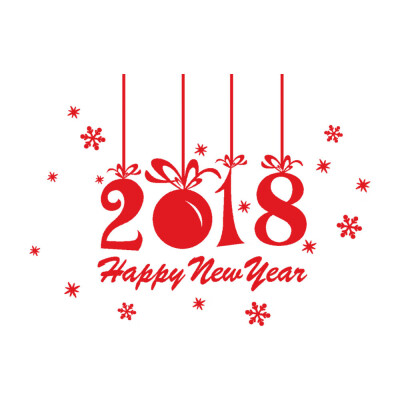 

Gobestart 2018 Happy New Year Merry Christmas Wall Sticker Home Shop Windows Decals Decor