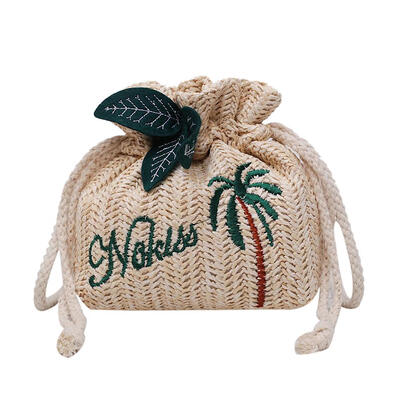 

Shoulder Handbags Straw Woven Women Letter Tree Embroidered Crossbody Bags