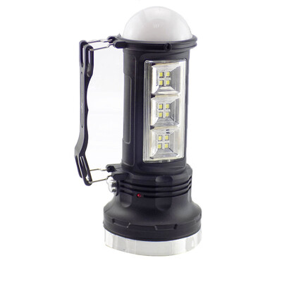 

Three Button Portable Led Flashlight Solar Power Rechargeable for Hiking Camping