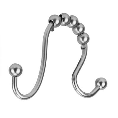 

Greensen 12 Pcs Metal Iron Curtain Roller Hook Decorative Hanger for Bath Shower Curtain