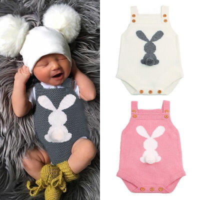 

Newborn Baby Boy Girl Little Bunny Knitting Wool Romper Bodysuit Jumpsuit Outfit