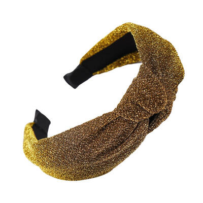 

Fashion Shiny Solid Color Twisted Hair Hoop Women Wide Cloth Headband Headwear
