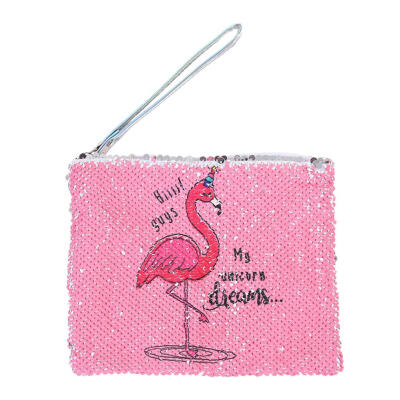 

Sequin Pencil Case Kids Girls Cartoon Clutch Coin Purse Zipper Cosmetic Bag