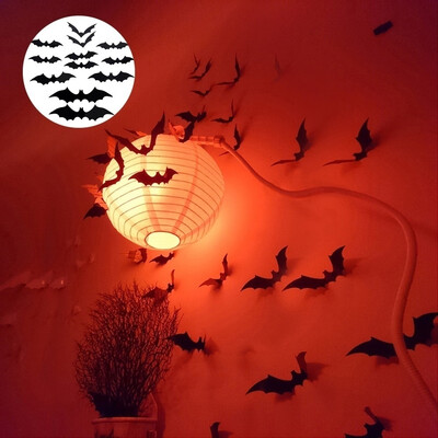 

12366072Pcs 3D Removable Bat Wall Sticker Vinyl Art Poster Horror Halloween Wall Decal Room Decorations