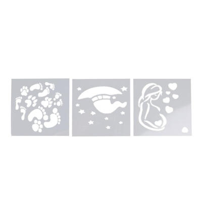 

3pcs Fondant Cake Stencil Mould Cookie Coffee Decorate Mold Sugarcraft Tool