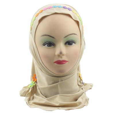 

Kids Girls Muslim Headscarf Crystal Linen Soft Children Wrap Cap Scarves