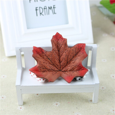 

FUNNYBUNNY 50PCS Maple Leaves Artificial Autumn Fall Leaves Multicolor Mixed Garlands Art Scrapbooking Wedding House Decorations