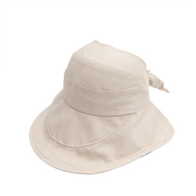 

Hat children Korean fashion foldable empty top hat Japanese summer travel sunscreen hat bow fisherman hat