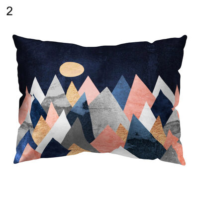 

Colorful Triangle Print Pillow Case Sofa Waist Throw Cushion Cover Home Decor
