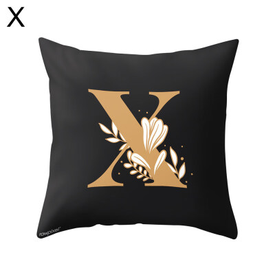 

Capital Letter Flower Print Pillow Case Waist Throw Cushion Cover Bedroom Decor