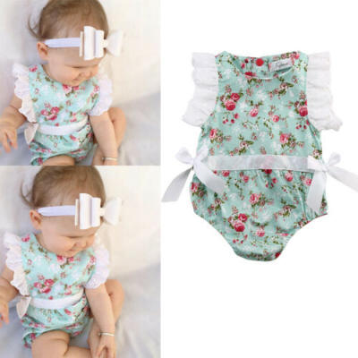 

Newborn Infant Toddler Baby Girl Romper Jumpsuit Bodysuit Outfit Sunsuit Clothes