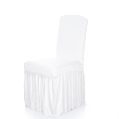 

Pleated Solid Color Ruffled Stretchable Removable Washable Home Dining Chair Cover Spandex Seats Slipcover for Wedding Party Hotel