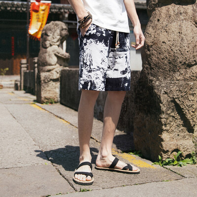 

Gobestart Mens Wide-breasted Harem Cotton Linen Wide-leg Pajamas Loose Shorts