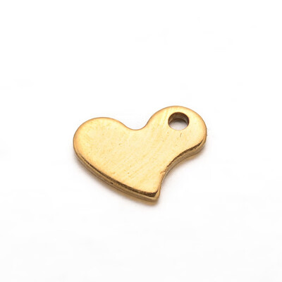 

Heart 304 Stainless Steel Charms Golden 9x7x1mm Hole 1mm
