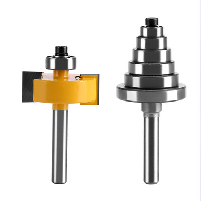 

12 H - 14 Shank Rabbet Router Bit with 7 Bearings Set for Solid Wood Particle Board Plywood Woodworking BitRouter Bit