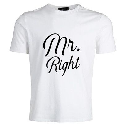 

2019 Fashion Couple T-Shirt Mr Right Mrs Right Letter Print T-Shirts Casual Short Sleeve Round Neck Lover Tee Gift Tops