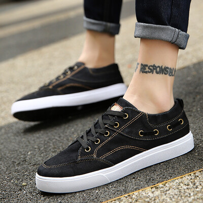 

Mens Shoes New Fashion Shoes in Autumn Korean Version Baitao Sports Canvas Board Shoes StudentsLeisure Mens Cloth Shoes