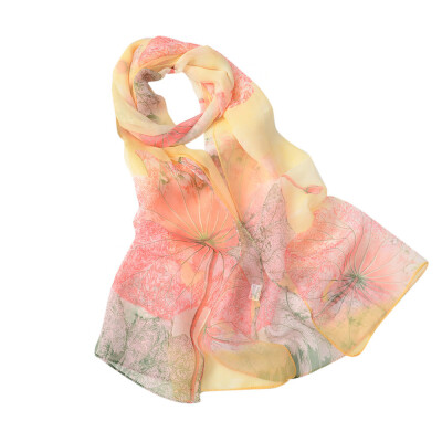 

Gobestart Fashion Women Lotus Printing Long Soft Wrap Scarf Ladies Shawl Scarves