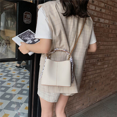 

Tailored New Womens Bag Wild Messenger Bag Shoulder Fashion Scarf Portable Bucket Bag