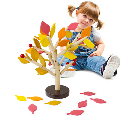 

Tailored Kids Baby Wooden Stitching Creativity Leaf Tree Learning Educational Toy