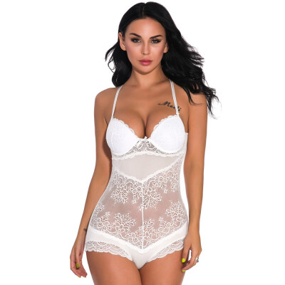 

Toponeto New One Piece Women Mesh Lace V-Neck Teddy Lingerie Jumpsuit Underwear Sleepwear