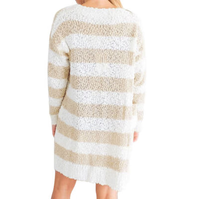 

Women Fashion Concise Casual All-match Striped Long Sleeve Cardigan