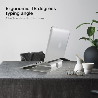 

Ergonomic Design Aluminum Alloy Laptop Stand Desk Dock Holder Bracket Cooler Cooling Pad for MacBook ProAiriPadiPhoneNotebook