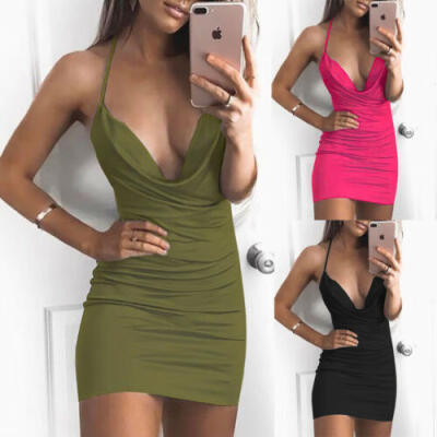 

Women Bandage Bodycon Sleeveless Summer Party Cocktail Clubwear Short Mini Dress