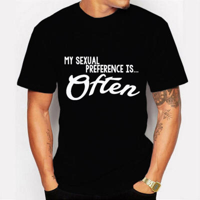 

Summer Mens "MY SEXUAL" Letter Printing Short Sleeve T Shirts High Quality For Men Black T Shirt