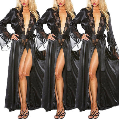

Women Silk Satin Kimono Robe Wrap Dress Gown Bridesmaid Sleepwear Bathrobe Beach