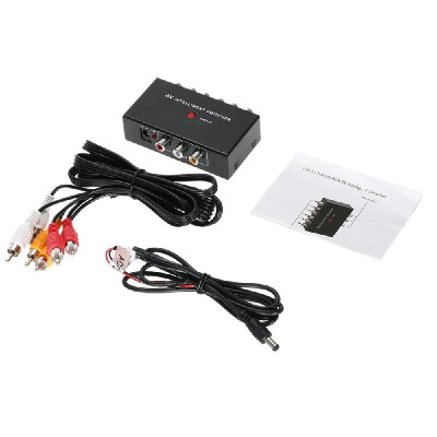 

Portable AV Intelligent Switcher 2 to 1 Channel RCA Audio Video Switcher with Button Control Support Auto Manual Control for DVD