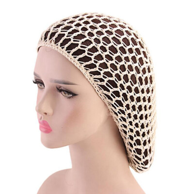 

12 Colors Women Ladies Soft Mesh Hair Net Crochet Cap Solid Color Snood Sleeping Cap