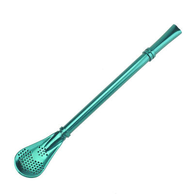 

Stainless Steel Metal Drinking Straw Spoon Resuabl Washable Stirring Scoop Metal Stainless Straws Metal Drinking Straws