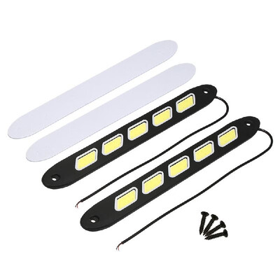 

COB LEDs Light Waterproof IP67 DRL Daytime Running Light High Power 5W 12V Daylight Fog Driving White Lamp 2Pcs Rubber Soft Flexib