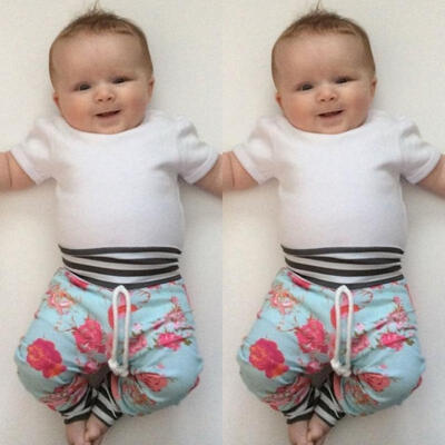 

Newborn Baby Girls Boys Floral Clothes Short Sleeve T-shirtPants Legging Outfit