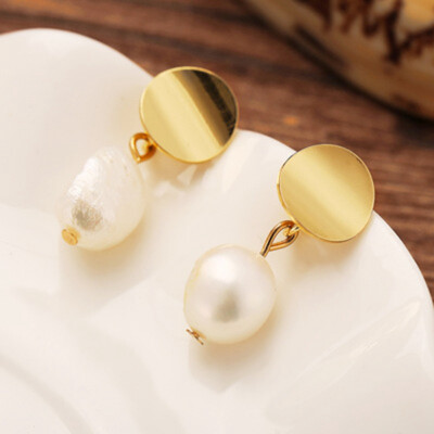 

Retro Freshwater Pearl Earrings Creative Temperament Simple Wild Slim Earrings