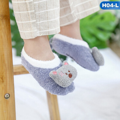 

New Baby Coral Socks Infant Anti Slip Kids Cute Cartoon Animal Child Floor Warm Soft Boys Girls Socks Spring Winter-in Socks