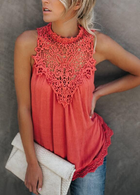 

Sexy&Romantic Hollow-out Lace Chiffon Top