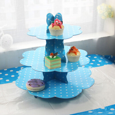 

Gobestart 3-Tier Cupcake Stand Cake Dessert Wedding Event Party Display Tower Plate Round