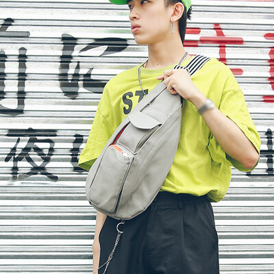 

Tailored Fashion Neutral Solid Color Canvas Messenger Shoulder Bag Chest Bag Waist Bag