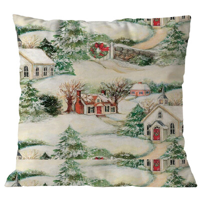 

〖Follure〗Merry Christmas Pillow Cases Linen Sofa Cushion Cover Home Decor Pillow Core