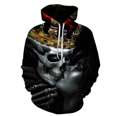 

Men\s Skull Crown 3D Print Hoodie