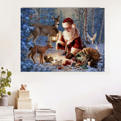 

〖Follure〗Santa Claus Christmas Embroidery 5D Diamond Painting DIY Cross Stitch Home Decor