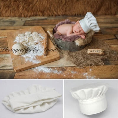 

Newborn Baby Girl Boys Chef Uniform Costume Hat Photography Photo Props
