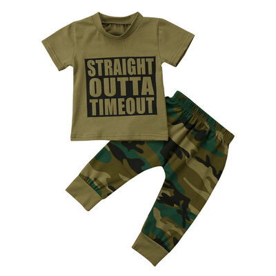 

Toddler Kids Baby Boys Girl Tops T-shirt Pants Camo Outfit Tracksuit Clothes