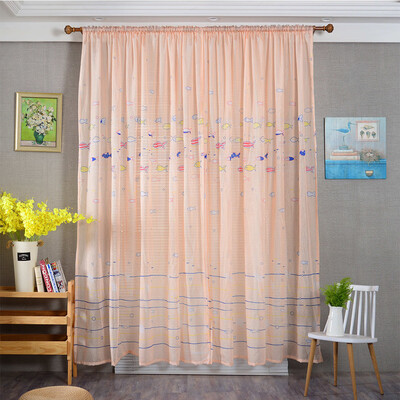 

Gobestart 1 PCS Fish Color Silk Door Window Curtain Drape Panel Sheer Scarf Valances