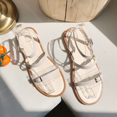 

Sandals summer Korean version of the gentle wind open-toed flat ins overheated skirt shoe tide