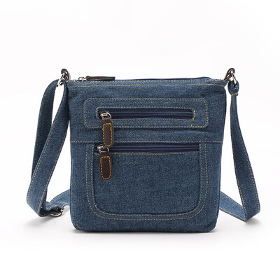 

Zipper Solid Color Denim Crossbody Bag